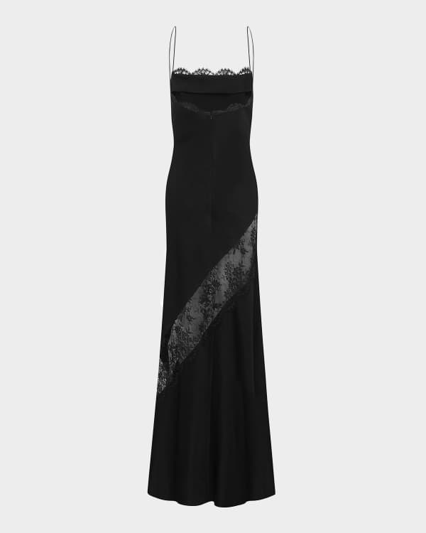 satin trim crepe cocktail dress Lauren Ralph Lauren SATIN-TRIM CREPE COCKTAIL DRESS - Cocktail dress /  Party dress - black