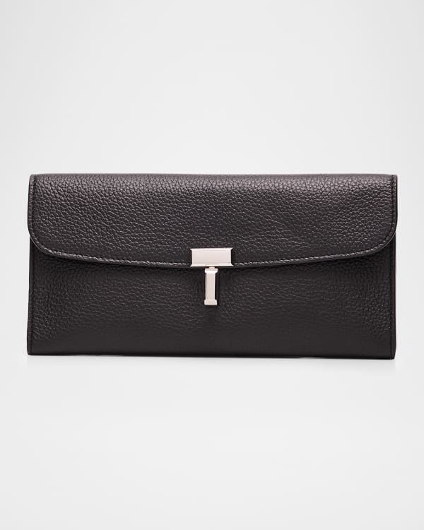 Toteme T-Lock Lizard-Embossed Leather Wallet | Neiman Marcus