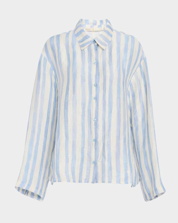Cinq a Sept Autumn Embellished Denim Button-Front Top