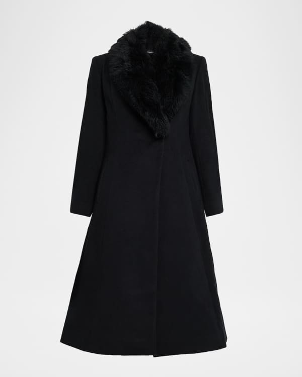 Sofia Cashmere Pure Baby Camel Hair Asymmetrical Long Coat