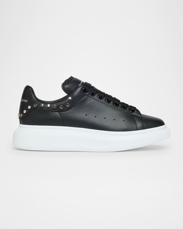 Men's Oversized Contrast-Trim Leather Low-Top Sneakers