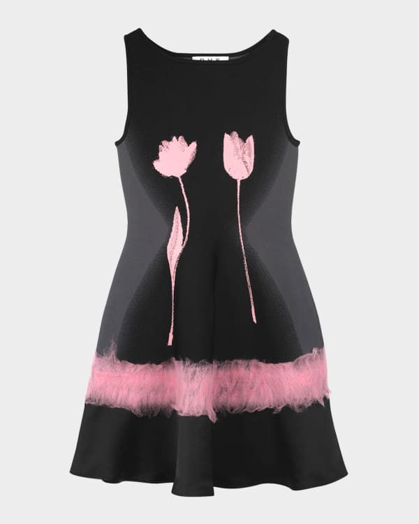 【Alexander McQueen】★floral-embroidered midi dress Alexander McQueen floral-embroidered Midi Dress | Black