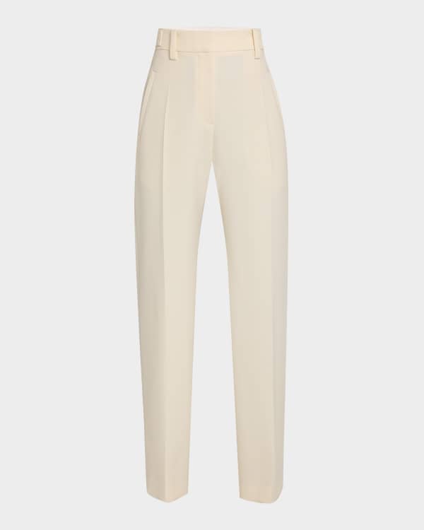 Brunello Cucinelli Tropical Wool Straight-Leg Tailored