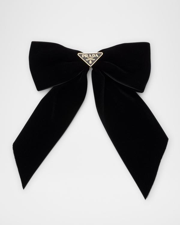 Prada Polka-Dot Print Re-Nylon Hair Bow | Neiman Marcus display picture 1