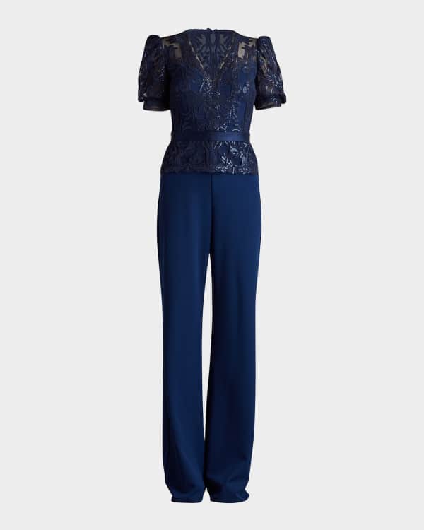 Tadashi Shoji One-Shoulder Shirred Ruffle Gown | Neiman Marcus