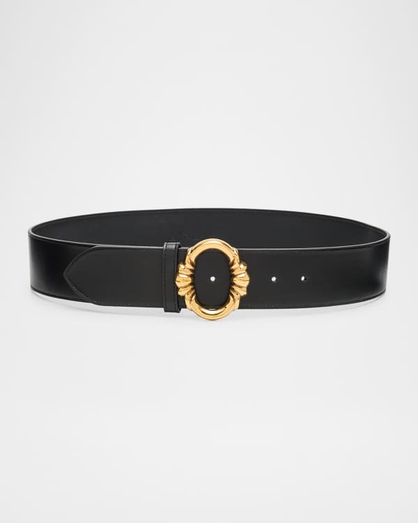 Etro Smooth Leather Buckle Belt | Neiman Marcus