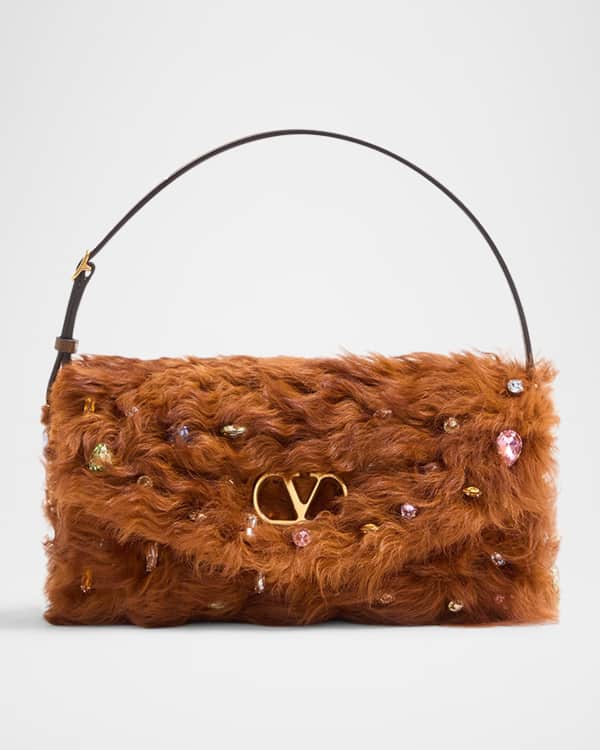 Valentino Garavani Vain Floral Beaded Shoulder Bag | Neiman Marcus