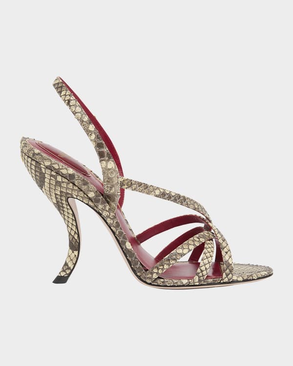 Valentino Garavani Toile Iconograph Double-Strap V-Logo Slide