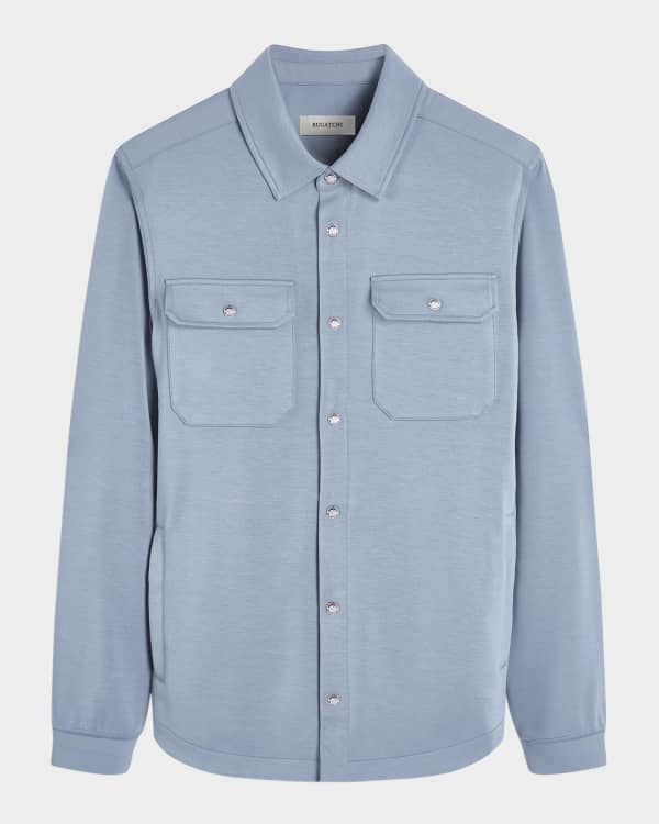 HUDSON Men's Leather Shirt - Genuine Leather Button-Down Shirt For Men, Casual And Stylish Outerwear