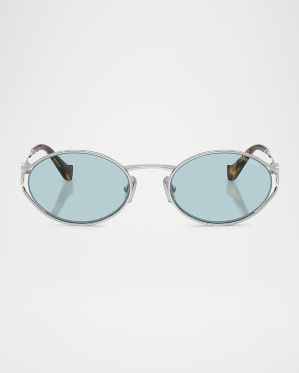 Miu Miu Gradient Metal Oval Sunglasses | Neiman Marcus