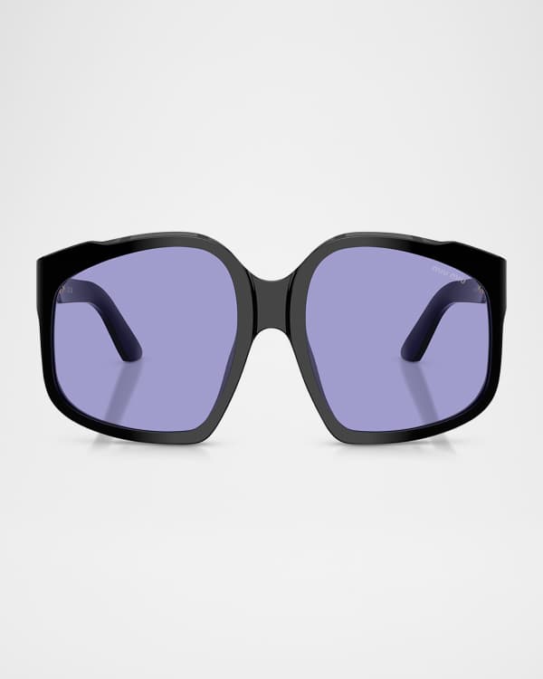 Miu Miu MU 54YS 80 Rimless Titanium Wrap Sunglasses | Neiman Marcus