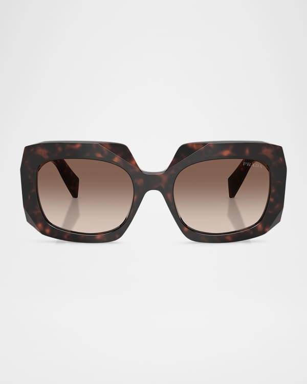 サングラス　PRADA Prada Triangle Logo Acetate Rectangle Sunglasses | Neiman Marcus