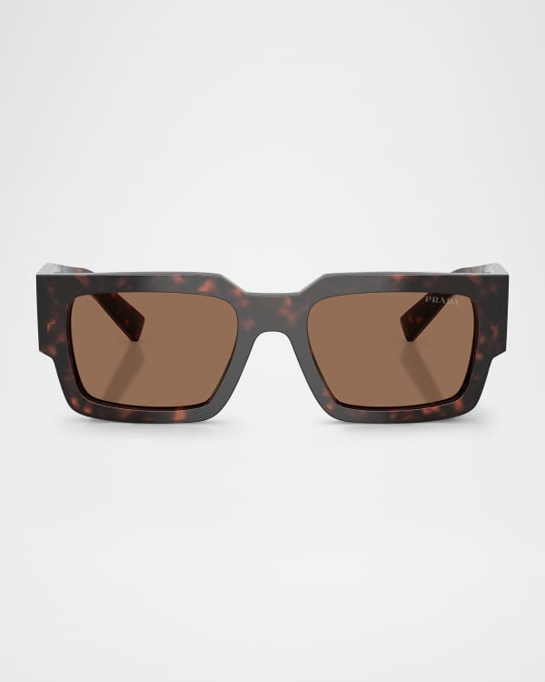 Prada アセテートサングラス∴ PRADA EYEWEAR レクタンギュラーフレーム アセテート サングラス