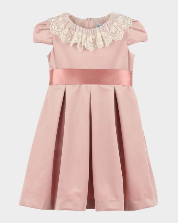 Luli & Me Girl's Lace Ribbon Dress, Size 4T-3 | Neiman Marcus