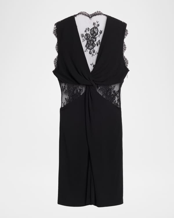 ★TOM FORD VISCOSE Vネック ブラック ベルト付き ミニ ドレス TOM FORD Twisted Viscose Stretch Jersey Backless Mini Dress