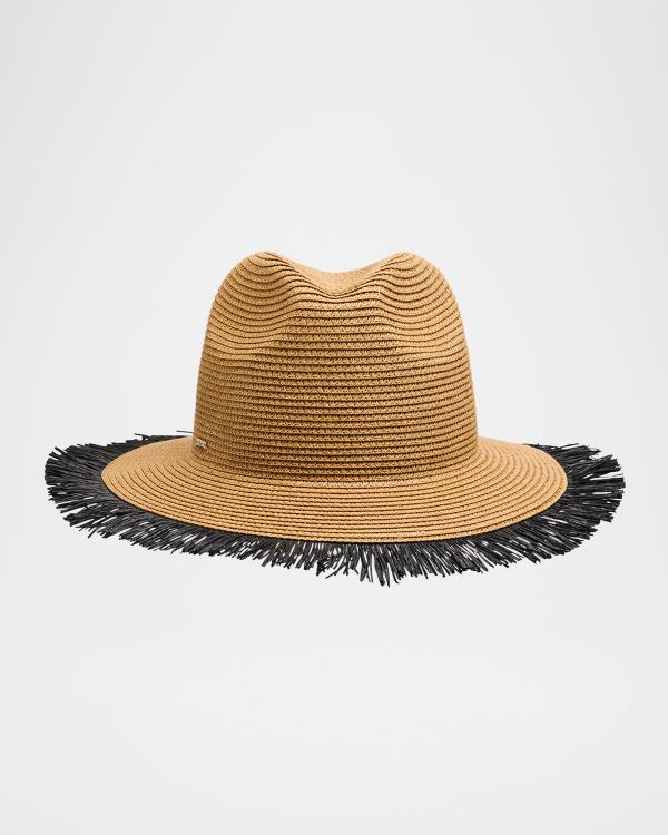 Helen Kaminski Kendra Raffia Lace Fedora | Neiman Marcus