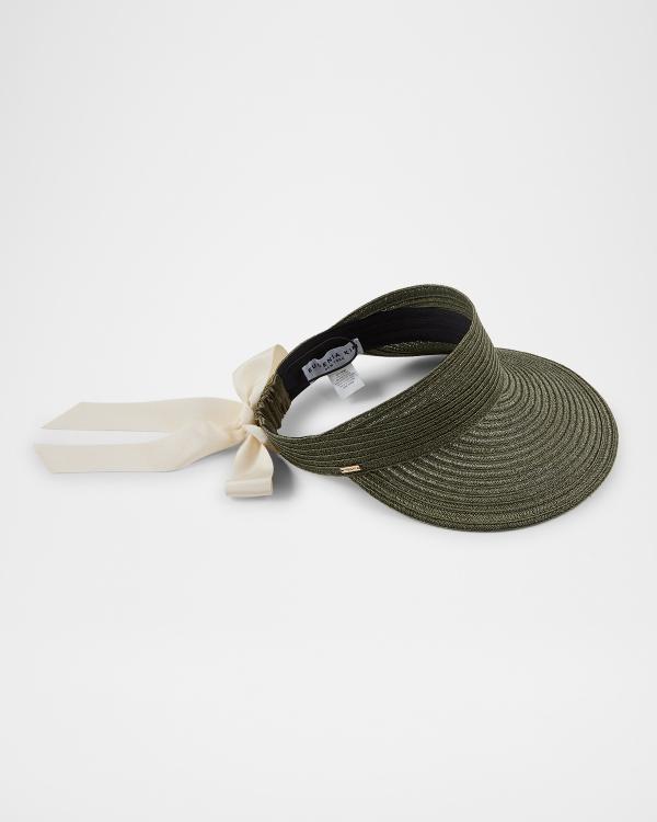 Lele Sadoughi Striped Cotton Bow Tie Visor hat Lele Sadoughi Striped Bow Tie Visor | Neiman Marcus main image 3