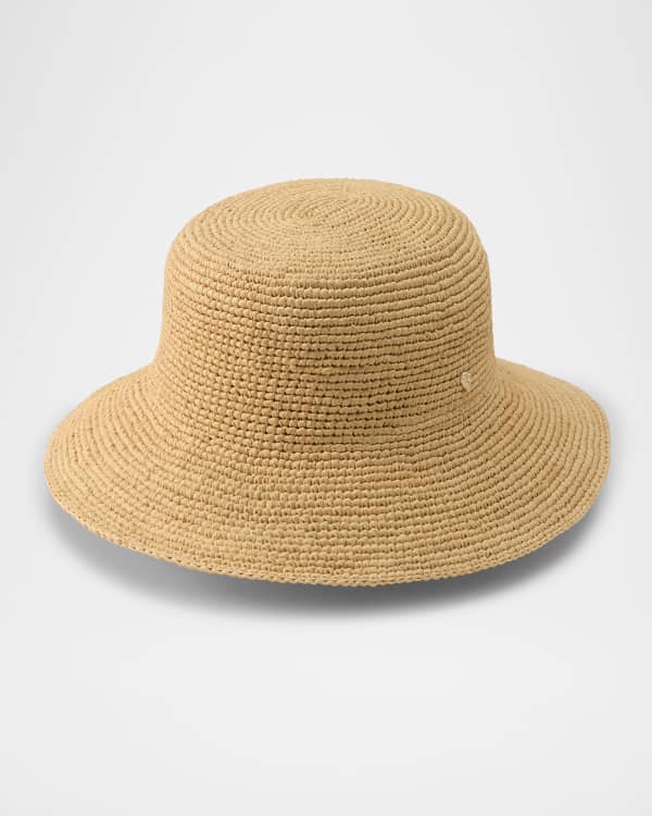HELEN KAMINSKI ベージュ　ラフィア Helen Kaminski Metallic Leather & Raffia Large Brim Hat