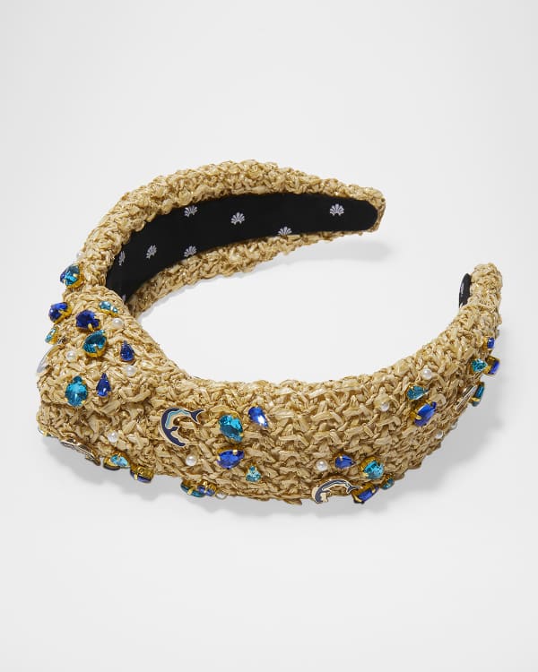 Lele Sadoughi Gretta Pearly Plisse Headband | Neiman Marcus