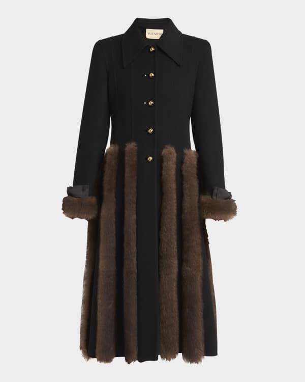 Jil Sander Double-Breasted Wool Long Coat With Detachable Sheep