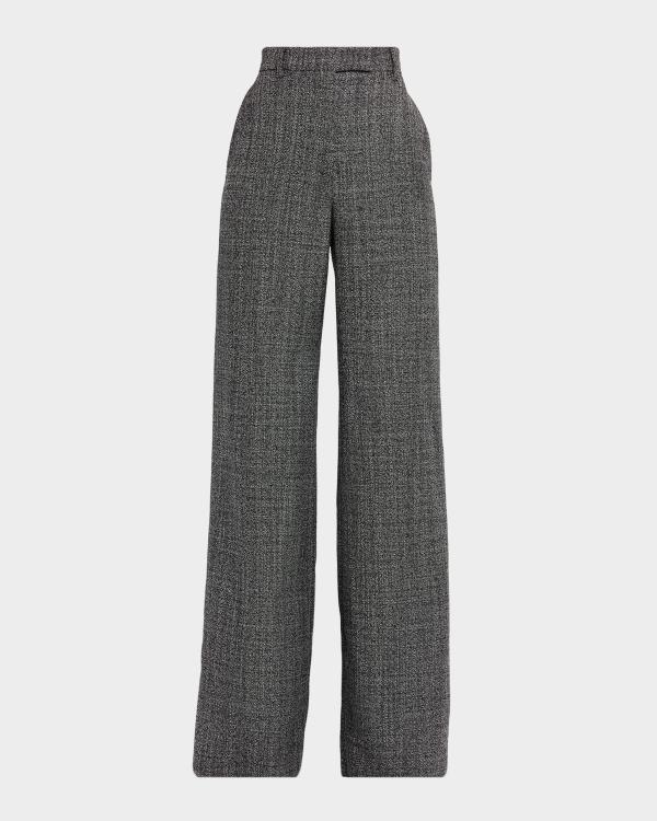 givenchy 90s wool wide slacks グレー Givenchy Pleated Wide Leg Trousers | Neiman Marcus