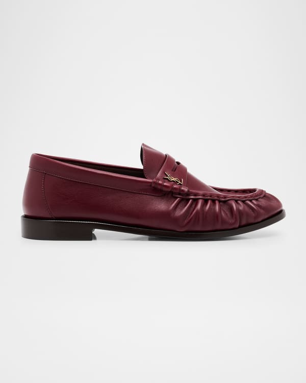 Saint Laurent Le Leather YSL Penny Loafers | Neiman Marcus