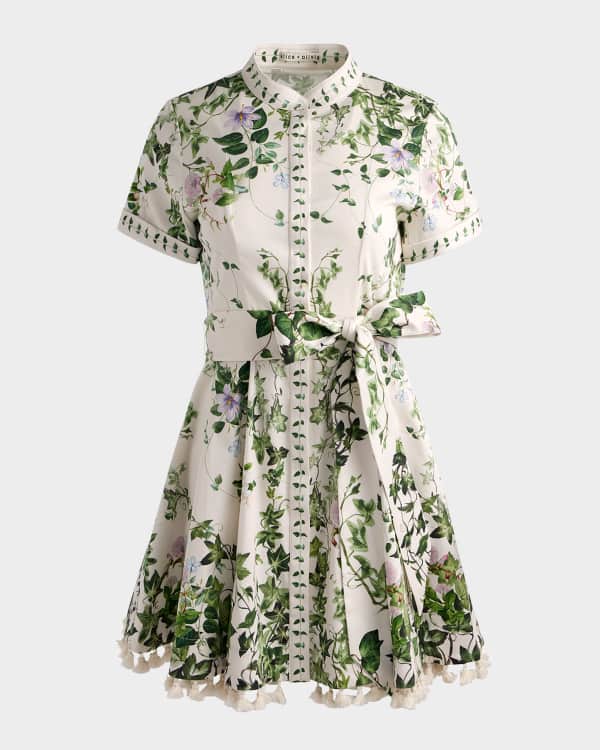 Alice+Olivia shirt dress ワンピース　水玉 Alice + Olivia Tanika Button-Front Maxi Shirtdress | Neiman