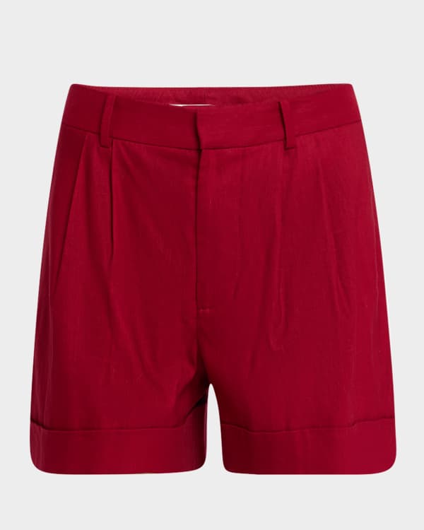 【Alice+Olivia】アリスアンドオリビア RICHIE ボクサーショーツ Alice + Olivia Richie Cuffed Satin Boxer Shorts | Orange