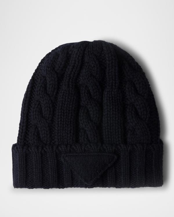Amiri Men's MA Embroidered Wool Rib Beanie Hat | Neiman Marcus
