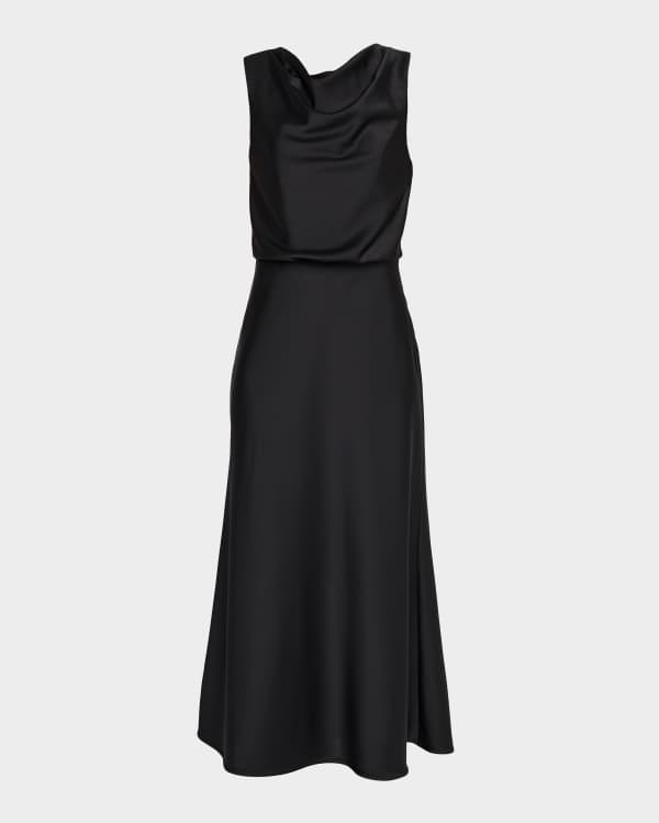 Halston Eli Cutout Linen A-Line Dress | Neiman Marcus