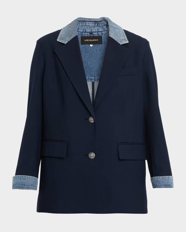 Max Mara シングル 長袖ブレザー Weekend Max Mara Dilly Single-Breasted Jersey Blazer | Neiman Marcus