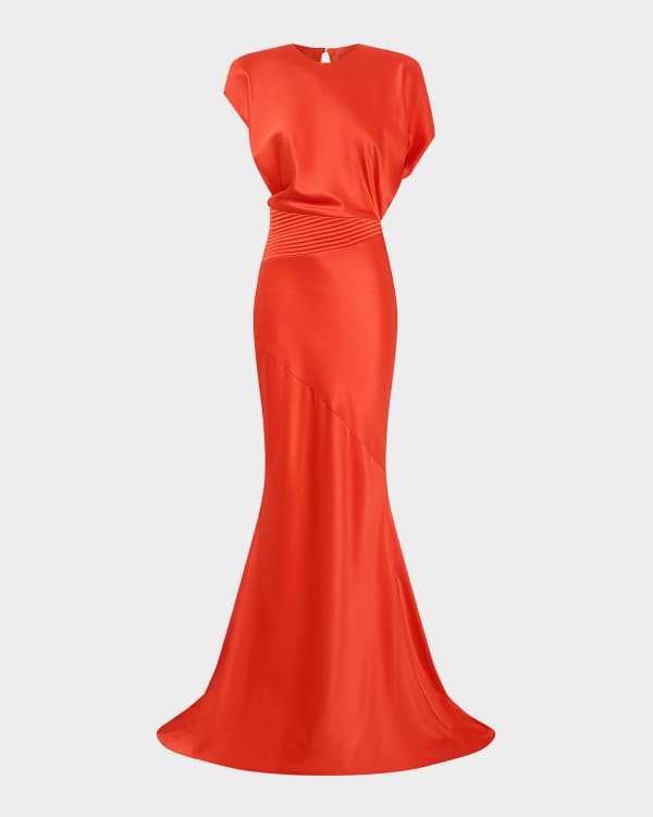Germaine Strapless Stretch Satin Column Gown