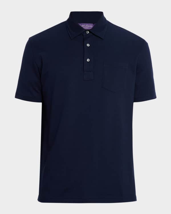 Ralph Lauren Purple Label Men's Striped Silk-Cotton Polo-Collar