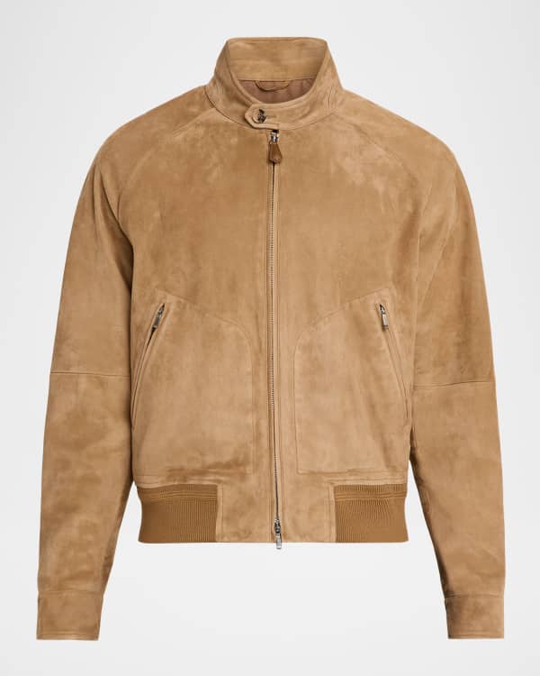 Paul Smith Men's Suede Full-Zip Bomber Jacket | Neiman Marcus
