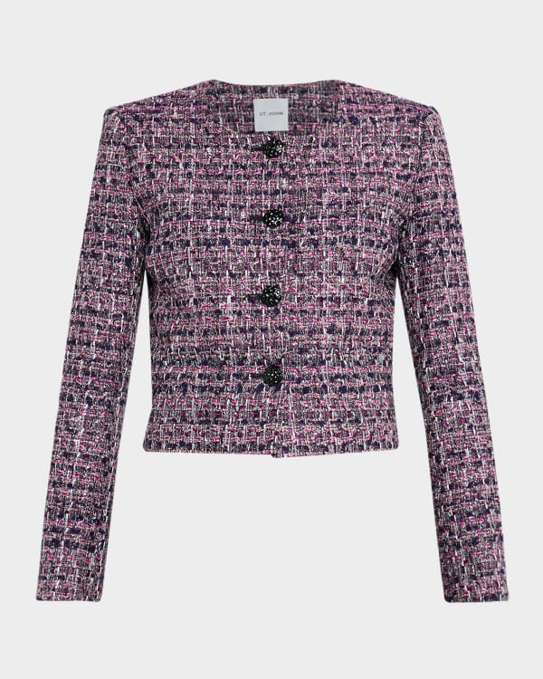 ジャケット・アウター misaSly GRAIN TWEED JACKET JAPAN TWEED with REAL SHETLAND