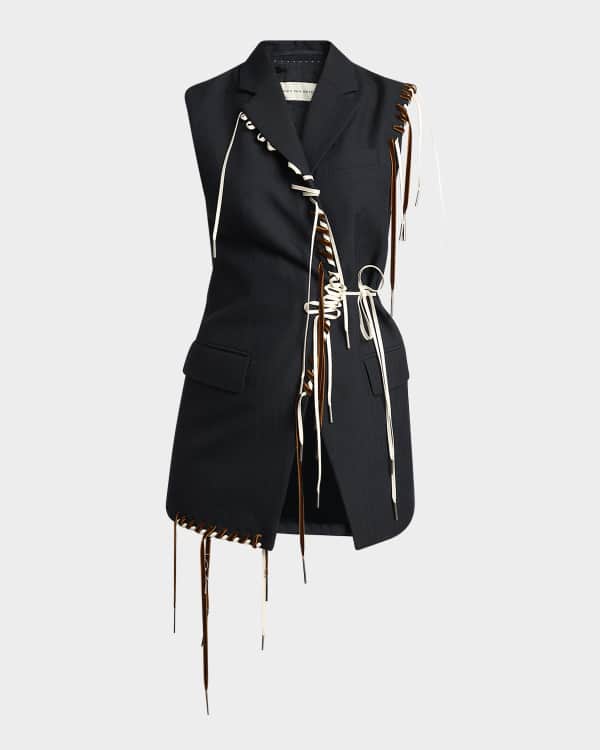 Dries Van Noten Bimbi Metallic Floral Jacquard Tailored Vest