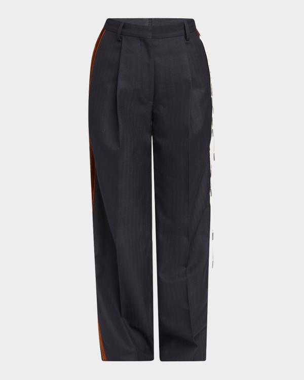Dries Van Noten Paxy Floral Jacquard Metallic Pants | Neiman Marcus