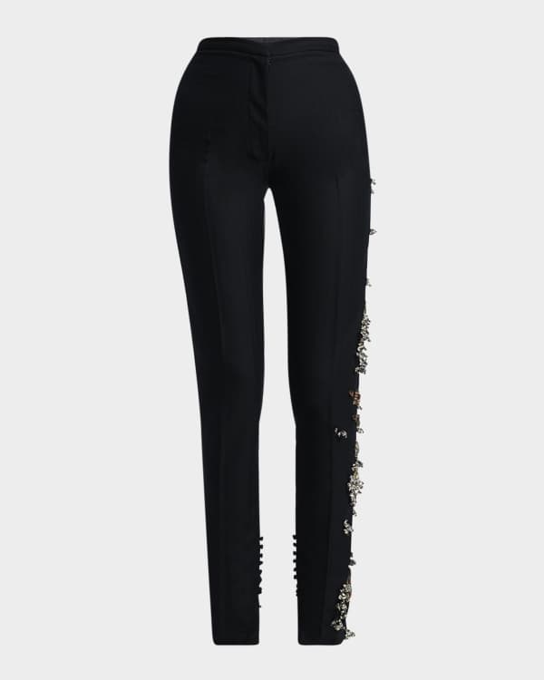 Dries Van Noten Paxy Floral Jacquard Metallic Pants | Neiman Marcus