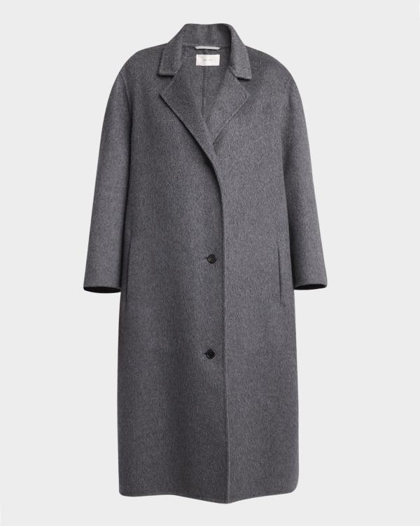Prada Jewel-Button Shetland Wool Single-Breasted Coat | Neiman Marcus