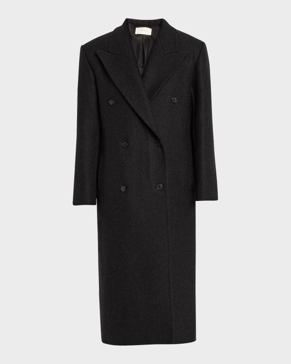 Prada Jewel-Button Shetland Wool Single-Breasted Coat | Neiman Marcus