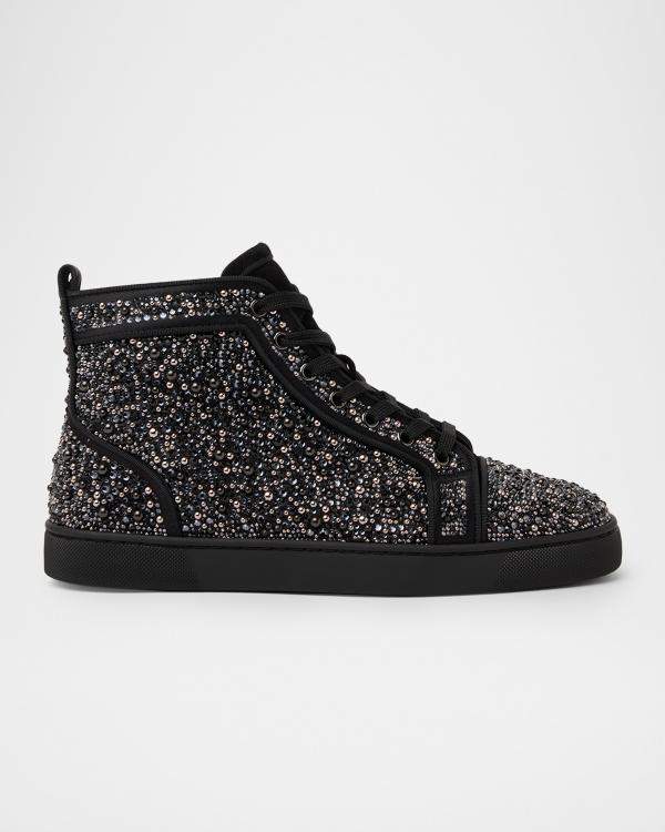 Christian Louboutin Iridescent Black High-Top Sneakers Christian Louboutin Louis Mesh High Top Sneakers Iridescent  main image 4