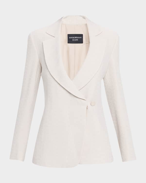 Emporio Armani Single-Button Chevron Tweed Blazer | Neiman