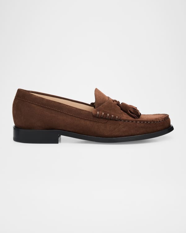 Ailey Suede Medallion Slip-On Loafers