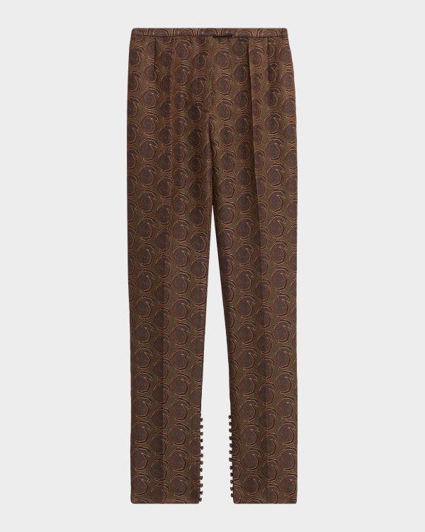 Dries Van Noten Paxy Floral Jacquard Metallic Pants | Neiman Marcus