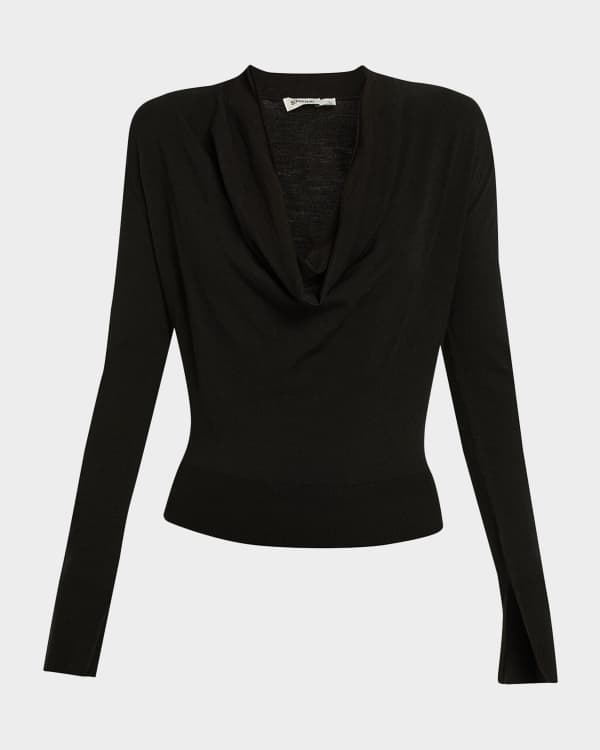 イムサエムさん スクエア SIMKHAI Jackie Ribbed Taffeta-Sleeve Top | Neiman Marcus