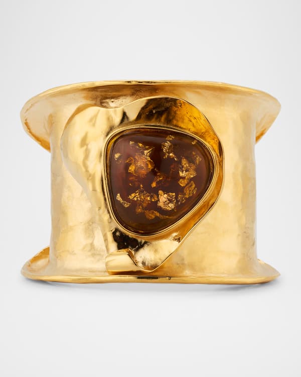Saint Laurent Oversized Stone Cuff | Neiman Marcus