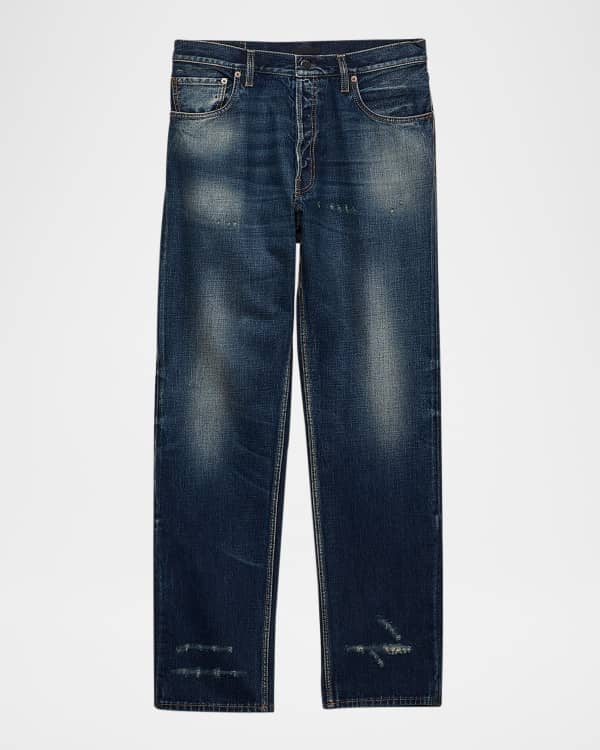 Valentino Garavani Men's Embroidered Denim Pants | Neiman Marcus