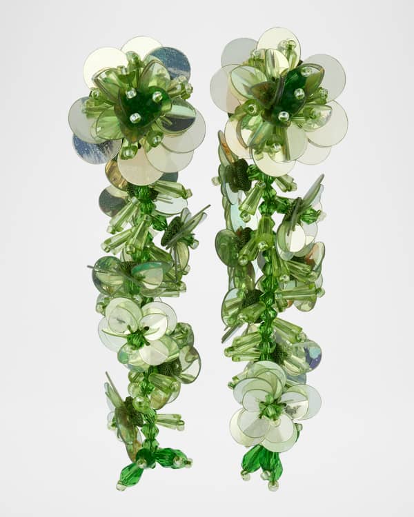 【Oscar de la Renta】フラワークリスタルピアス Crystal O Flower Earrings