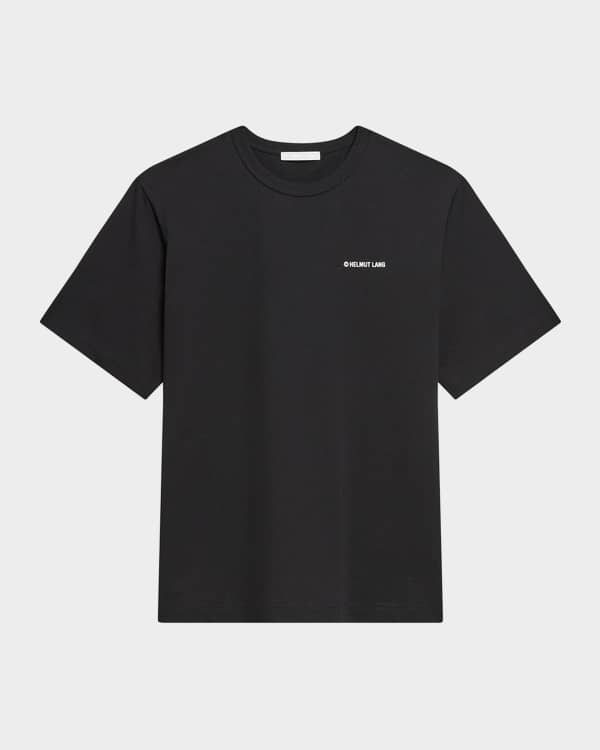 Helmut Lang◆カットソー/M/レーヨン/BLK/無地/16-2101101 Helmut Lang Men's Logo-Back Short-Sleeve Heavy Cotton T