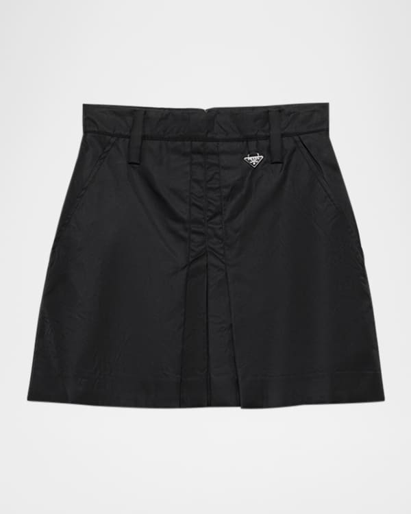 Prada Asymmetric Kid Mohair Mini Skirt | Neiman Marcus